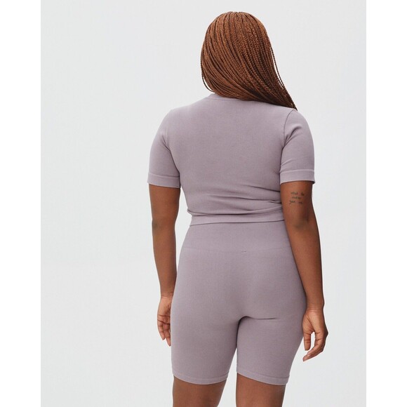 NWT Everlane Womens Seamless Ribbed Bike Shorts XS/S High Rise  Soft Purple - Picture 2 of 7